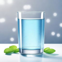 A high-quality digital art representation of a glass of water