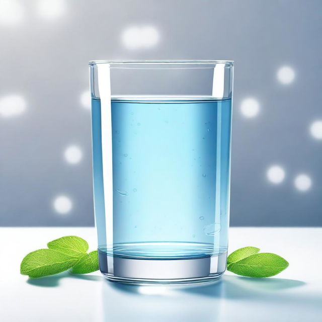 A high-quality digital art representation of a glass of water