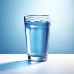 A high-quality digital art representation of a glass of water