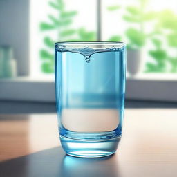 A high-quality digital art representation of a glass of water