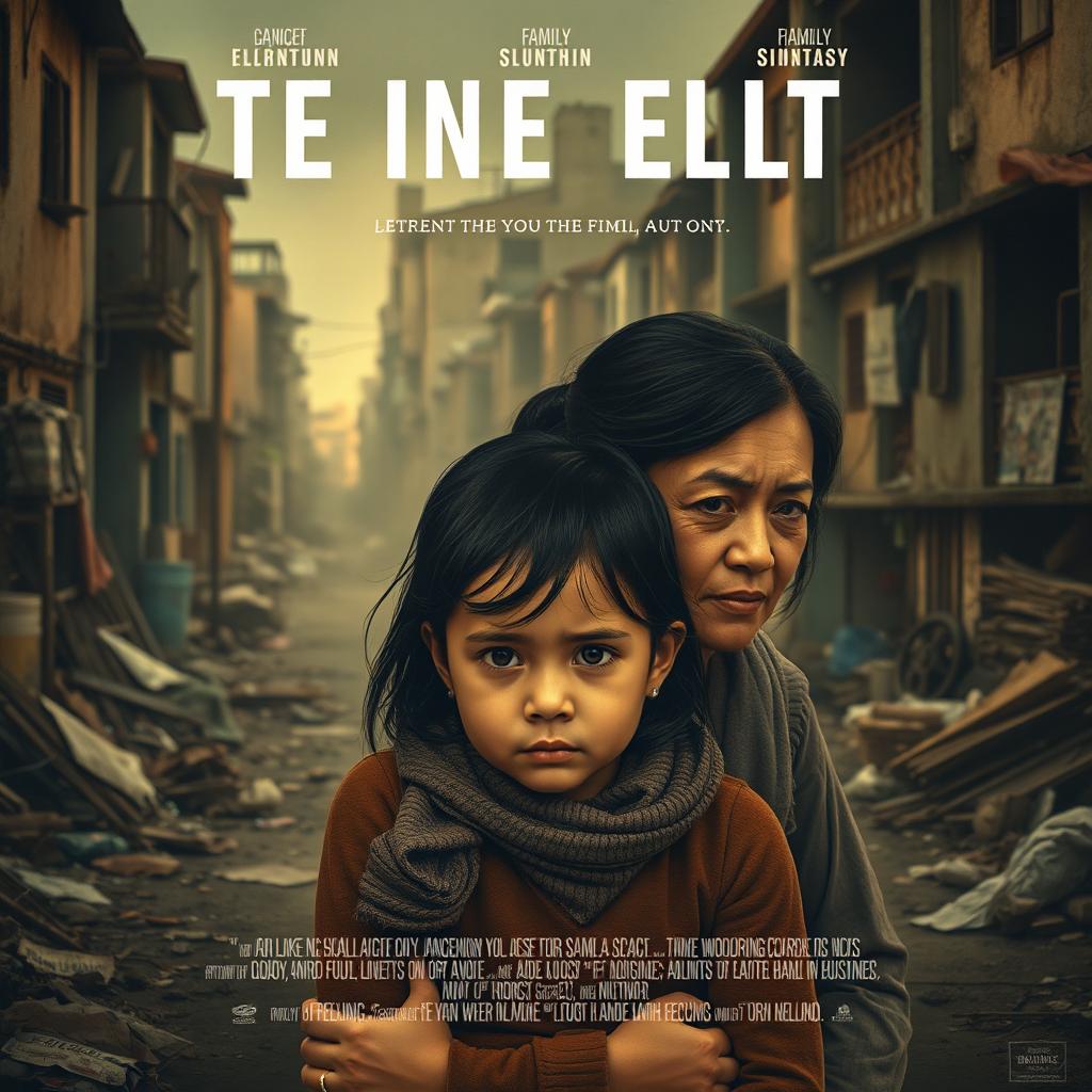 A poignant film poster showcasing a young girl in a gritty urban environment