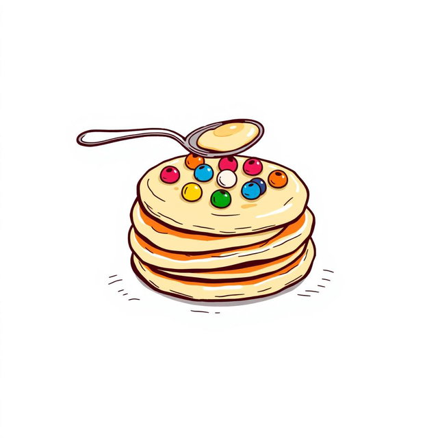 A logo design featuring Belarusian pancakes (bliny) creatively arranged with a playful game concept on top