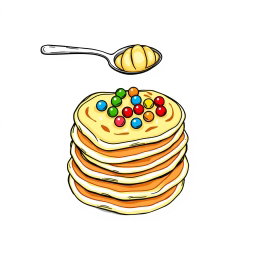 A logo design featuring Belarusian pancakes (bliny) creatively arranged with a playful game concept on top