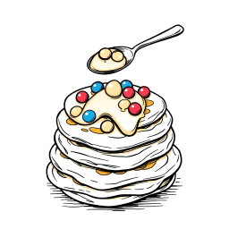 A logo design featuring Belarusian pancakes (bliny) creatively arranged with a playful game concept on top