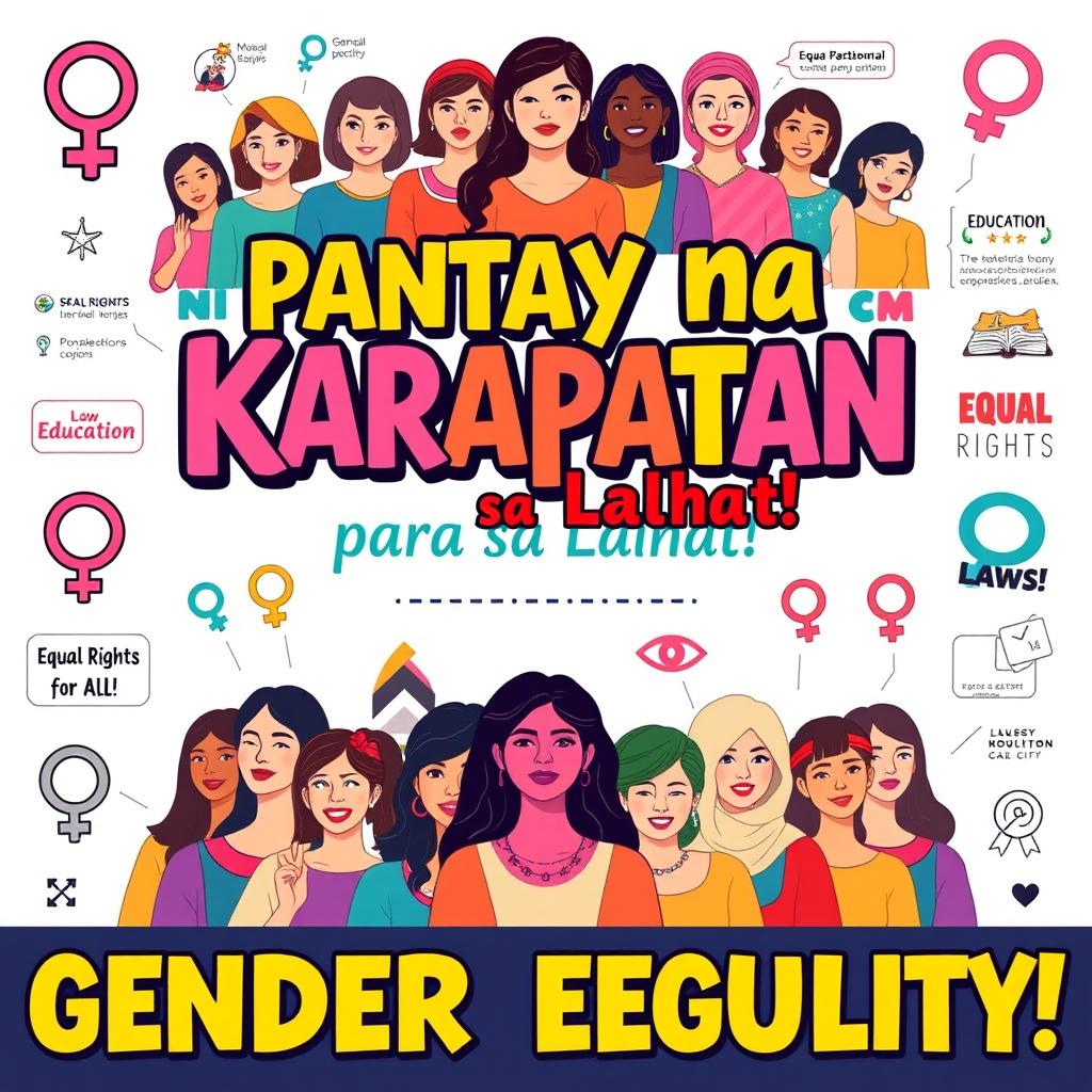 An infographic showcasing women's rights and gender equality