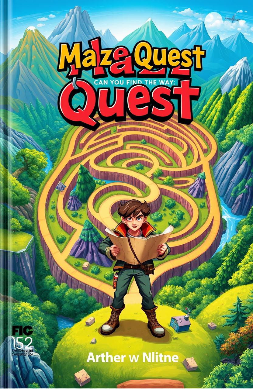 A captivating book cover design for 'Maze Quest: Can You Find the Way'