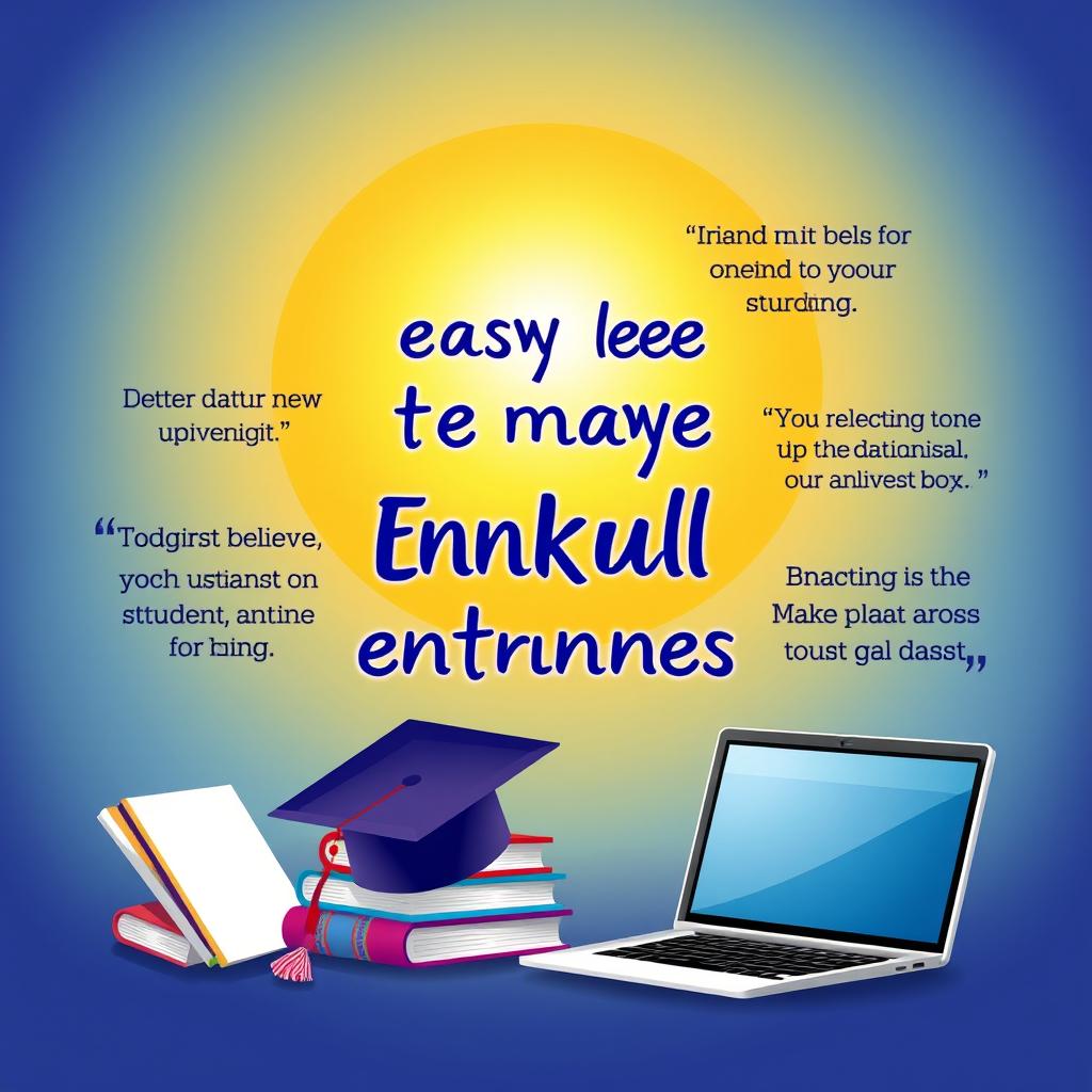 A vibrant and motivational poster designed for an Instagram reel about the ease of taking university entrance exams (konkur)