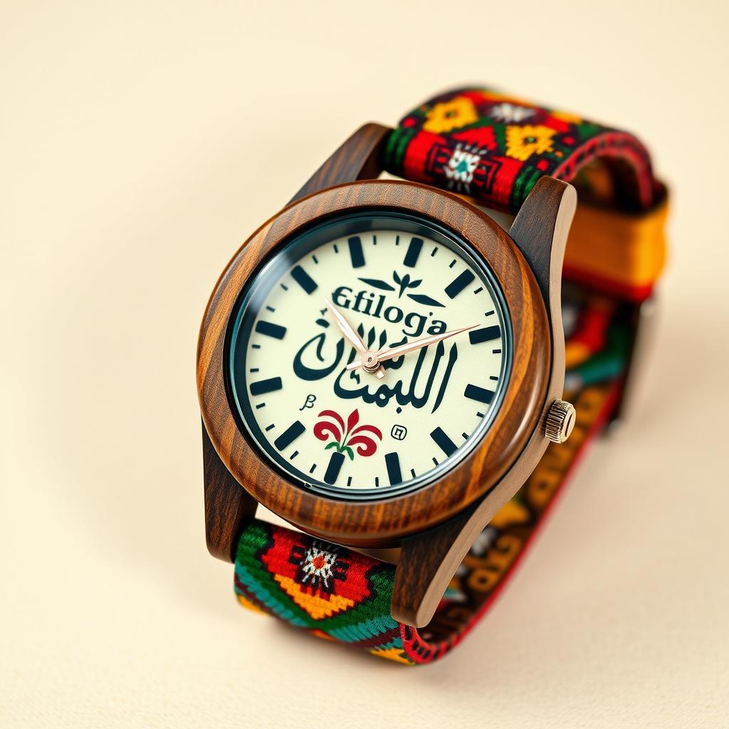 A stylish watch featuring traditional Ethiopian design elements, showcasing intricate patterns and motifs inspired by Ethiopian culture