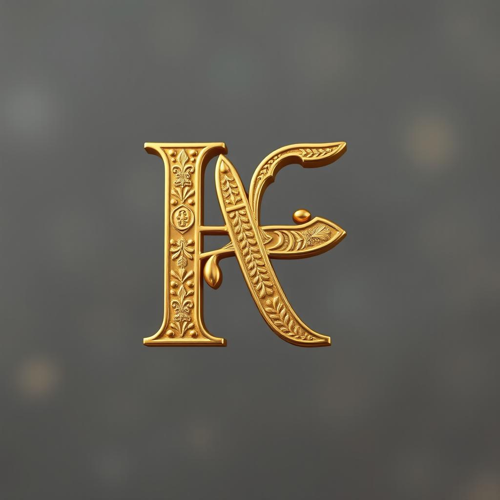 A stunning golden logo of the letter 'H' adorned with intricate Ethiopian engravings