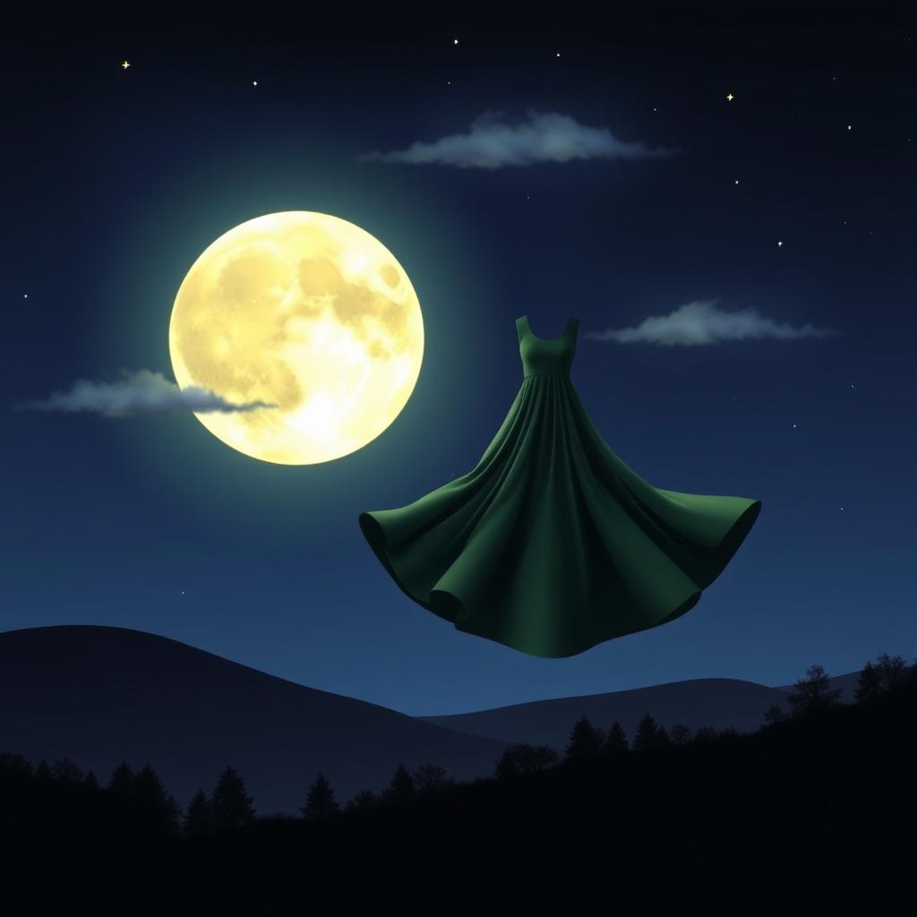 A majestic full moon glowing brightly in the night sky, surrounded by a few wispy clouds