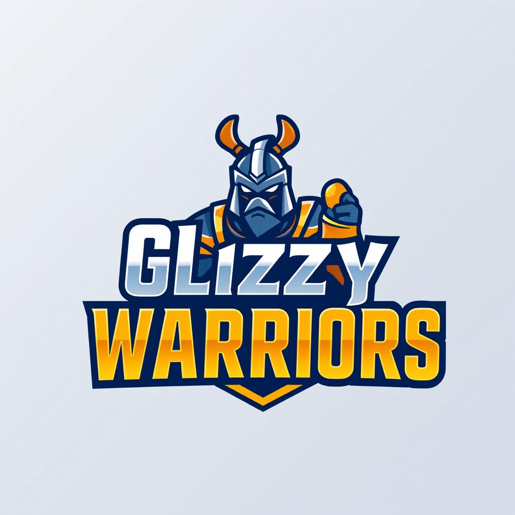 A modern and creative bank logo for a fictional bank called 'Glizzy Warriors'