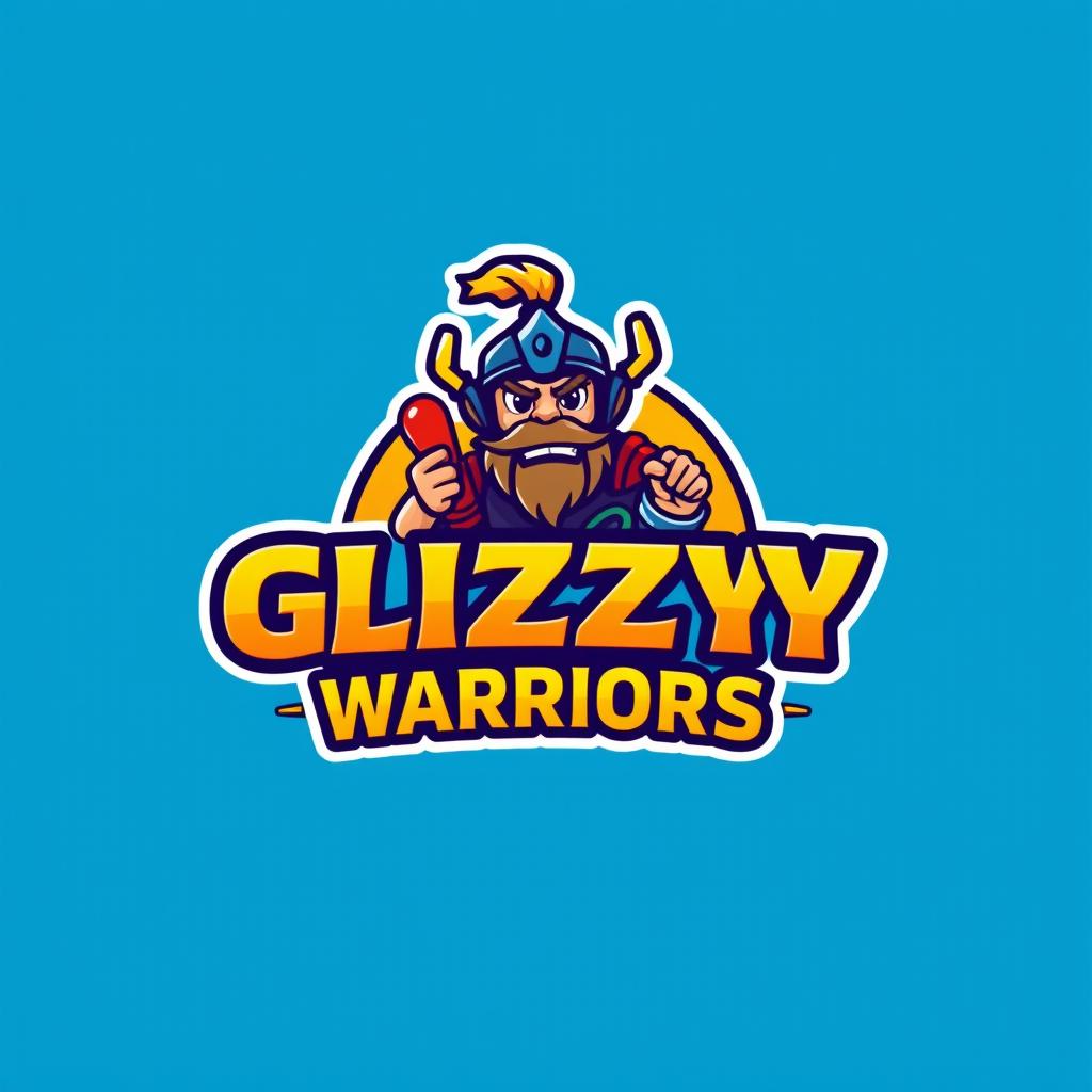 A playful and unique bank logo for a fictional bank named 'Glizzy Warriors'