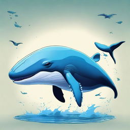 A high-quality digital art illustration featuring a unique creature that combines the body of a whale and a dinosaur