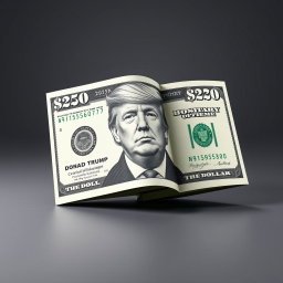 A highly detailed and artistic depiction of a creatively folded USD dollar bill in the unusual denomination of $250