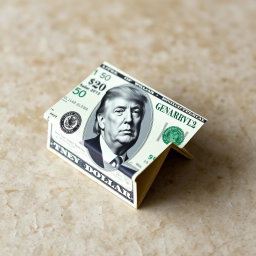 A creatively folded dollar bill featuring a fictional $250 denomination