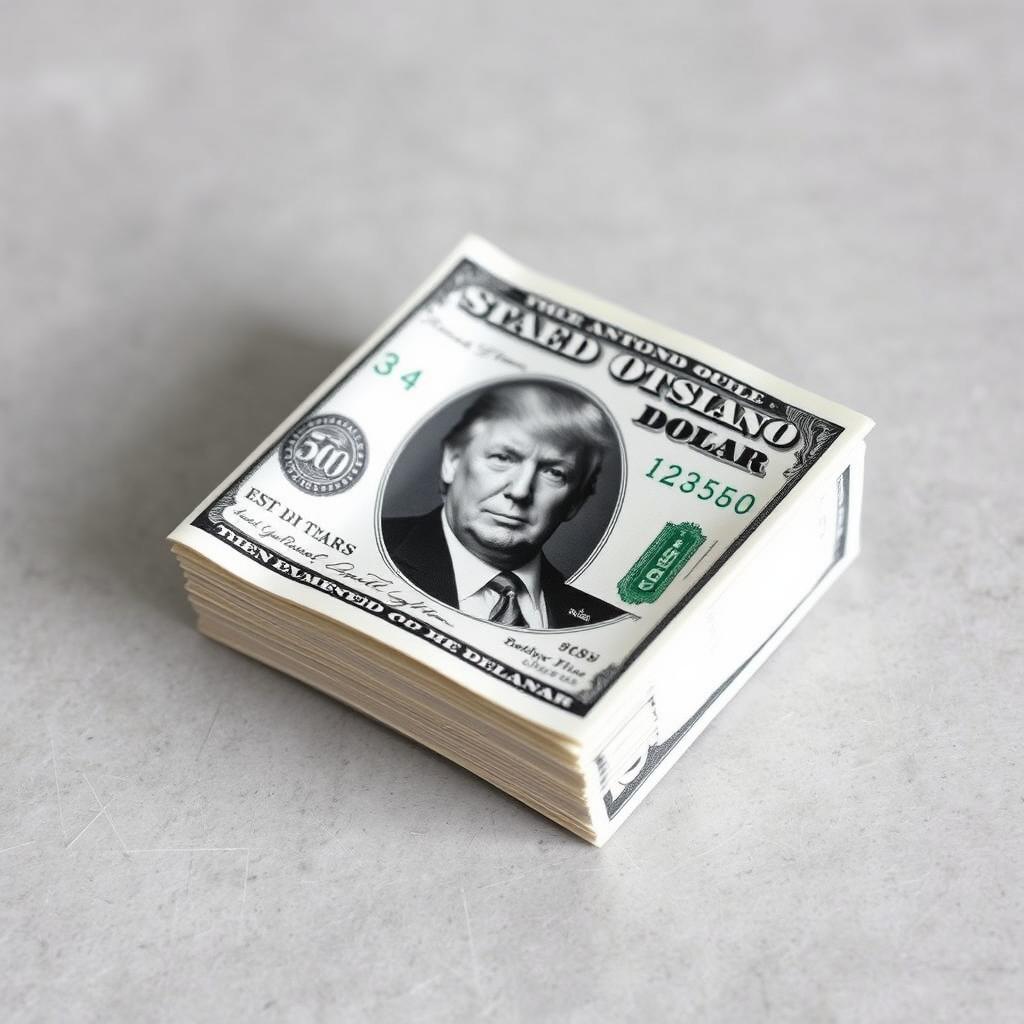 A creatively folded dollar bill featuring a fictional $250 denomination