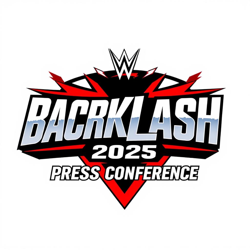 A sleek and modern logo design for the WWE Backlash 2025 press conference