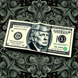 A creative depiction of a folded dollar bill with a unique $250 denomination printed in the corners