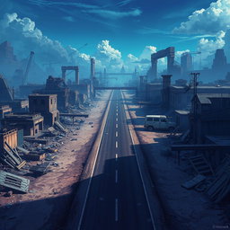 A post-apocalyptic landscape inspired by the animation 'Arcane', rendered in a realistic art style