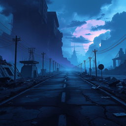 A post-apocalyptic landscape inspired by the animation 'Arcane', depicted in a realistic art style