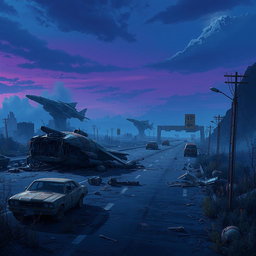 A post-apocalyptic landscape inspired by the animation 'Arcane', depicted in a realistic art style