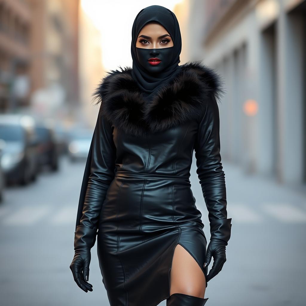 A beautiful woman wearing a hijab and niqab, with only her kohl-rimmed eyes visible