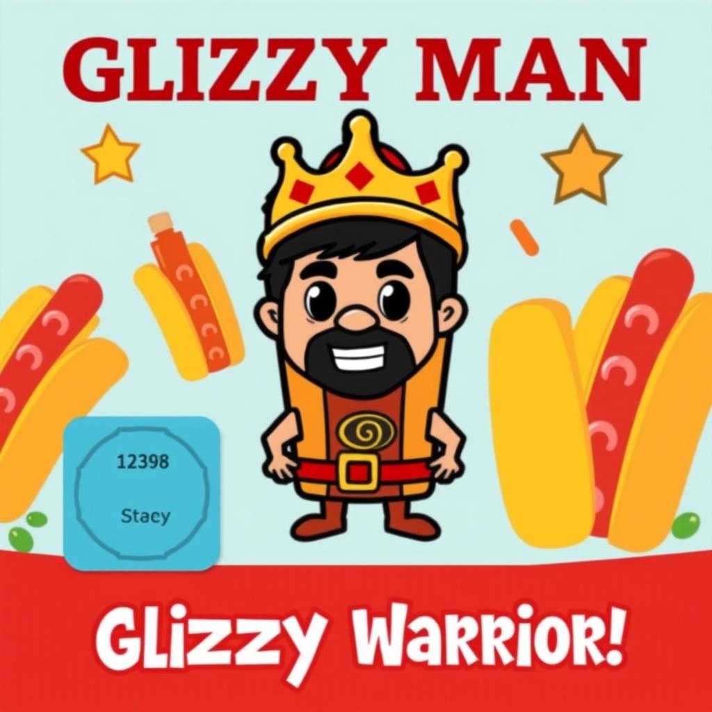 A creatively designed government-issued ID for the character 'Glizzy Man', prominently featuring his title as 'Glizzy Warrior'