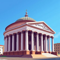 A stunning pixel art depiction of the Pantheon in Rome, designed in a 64x64 pixel format