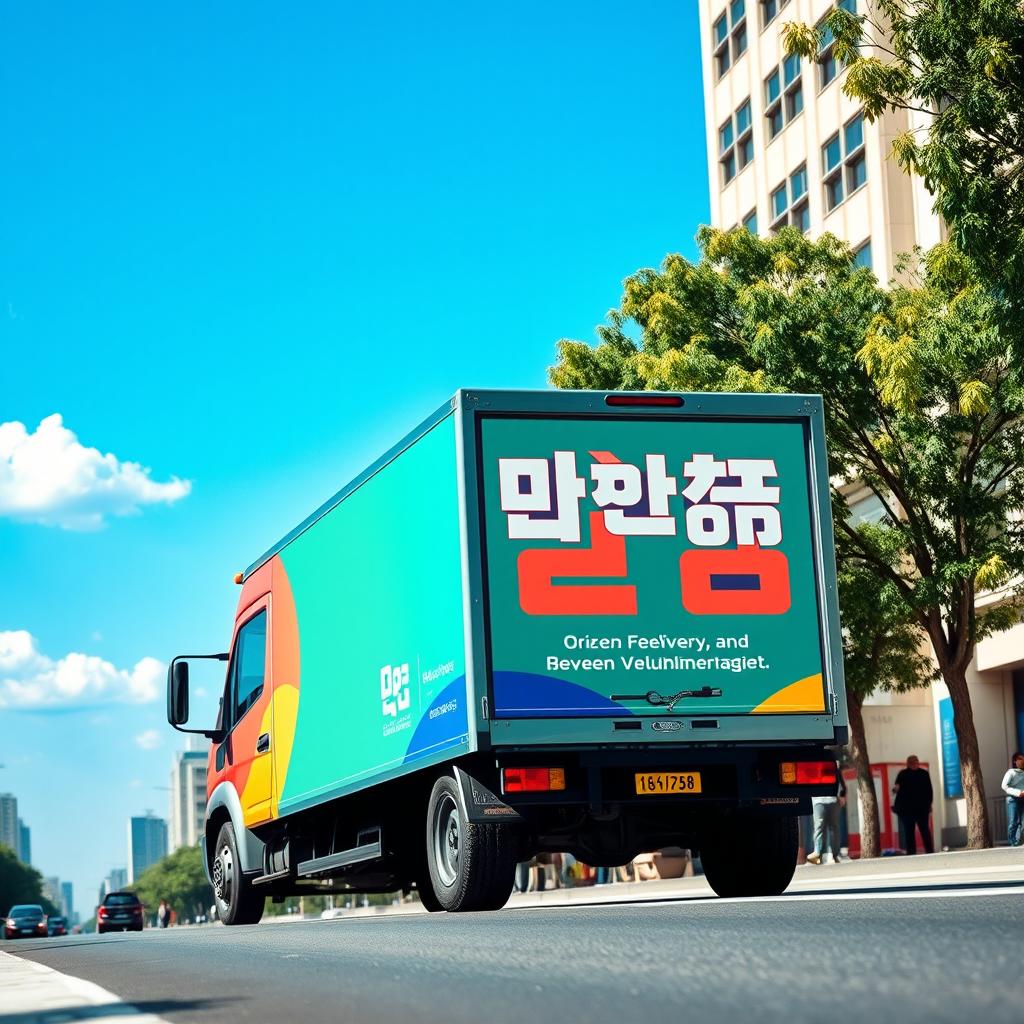 A delivery truck prominently displaying the word 'زتها' in a bold and eye-catching font