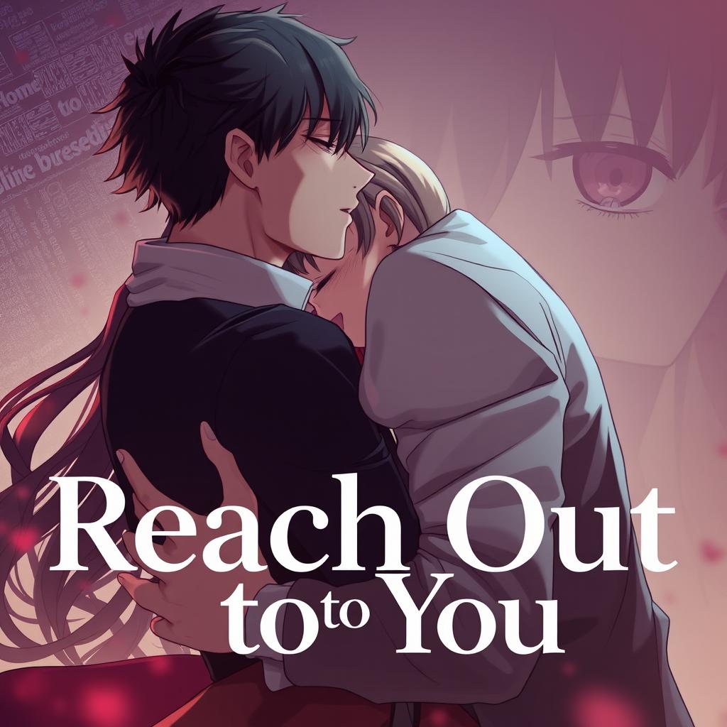 A passionate embrace between a betraying man and his lover in a romantic anime style
