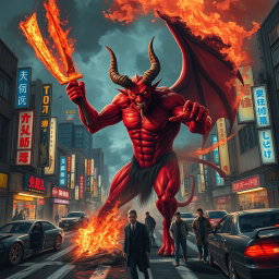 Unleash the Chaos: Humanoid Devil in Tokyo