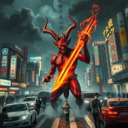 Unleash the Chaos: Humanoid Devil in Tokyo