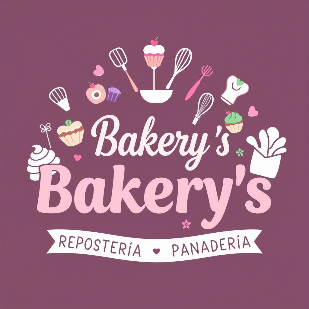 A logo design featuring the text "Me Bakery’s" along with the words "Repostería" and "Panadería"