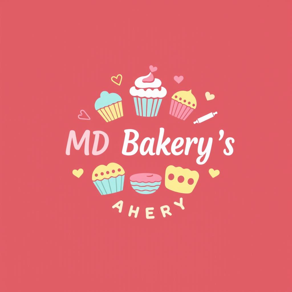 A logo design featuring the text "Md Bakery’s" along with the words "Repostería" and "Panadería"