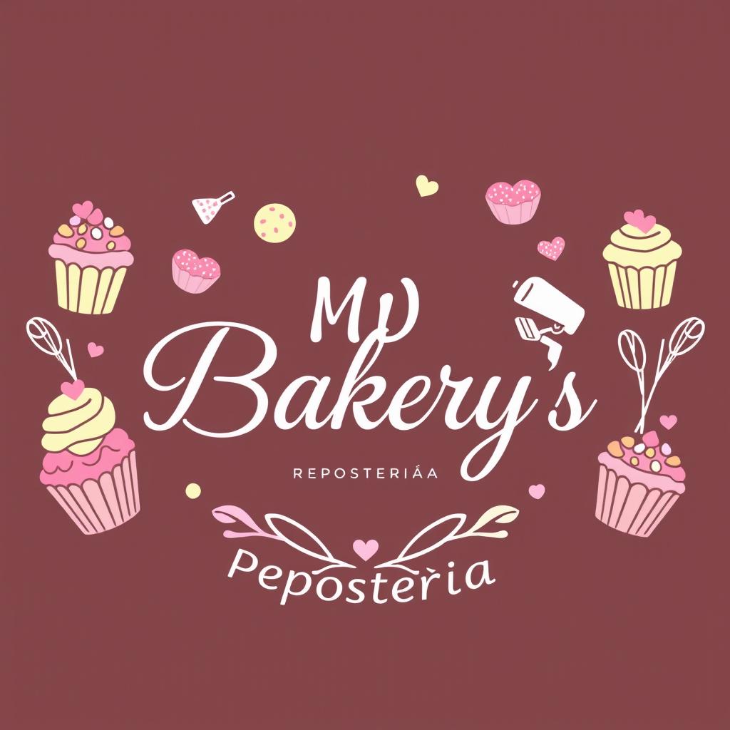 A logo design featuring the text "Md Bakery’s" prominently at the top, with the words "Repostería" and "Panadería" elegantly placed underneath