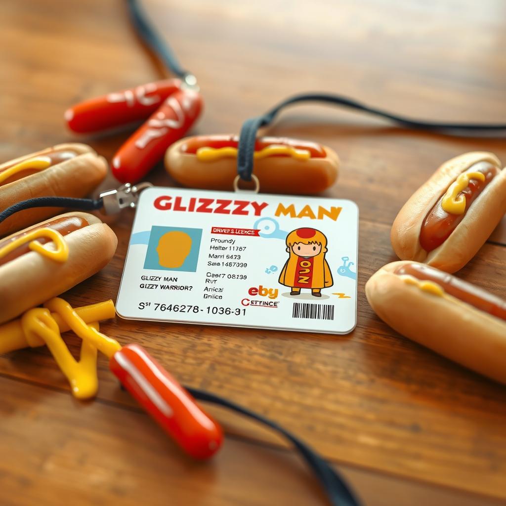 A creatively designed government-issued driver's license featuring 'Glizzy Man', proudly labeled as 'Glizzy Warrior'