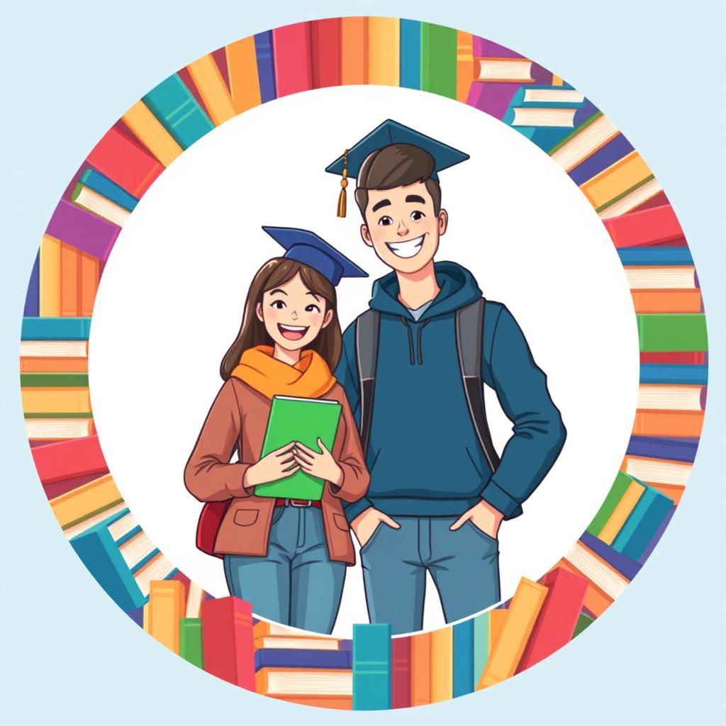 An attractive animated illustration designed specifically for a circular Telegram group profile picture