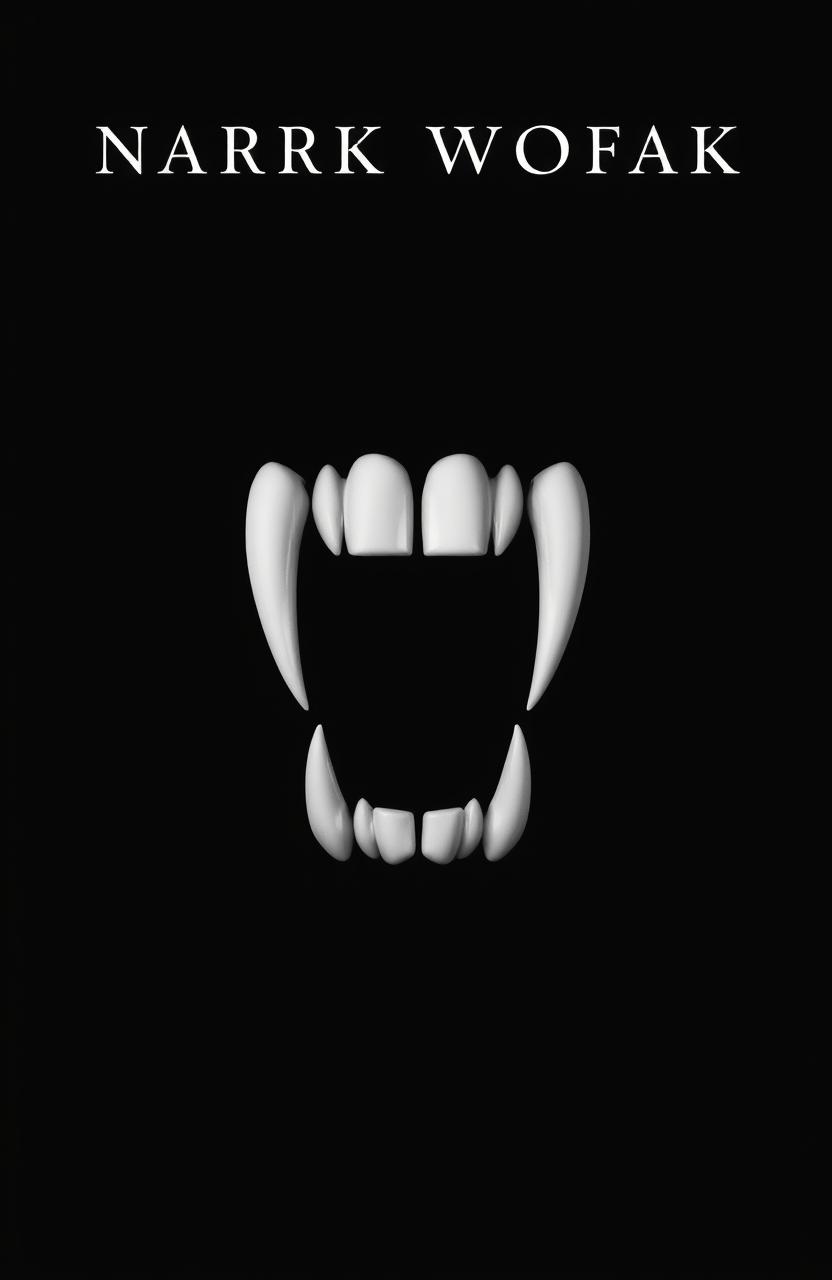 A striking black cover design featuring sharp white vampire fangs prominently displayed in the center