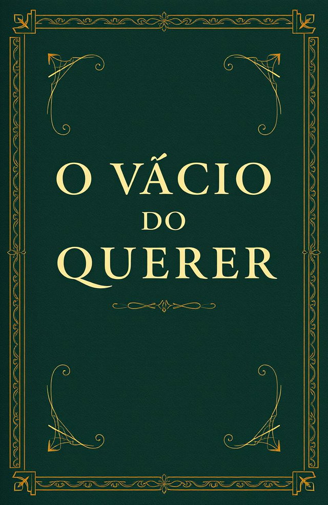A classic style book cover design for a literary work titled 'O VÍCIO DO QUERER'