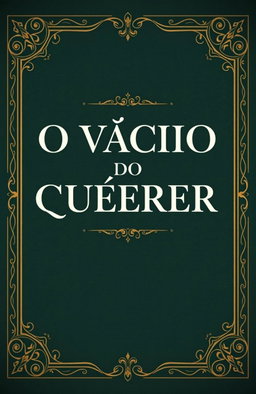 A classic style book cover design for a literary work titled 'O VÍCIO DO QUERER'