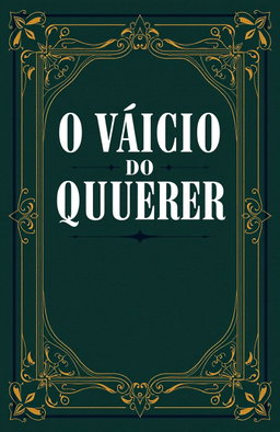 A classic style book cover design for a literary work titled 'O VÍCIO DO QUERER'