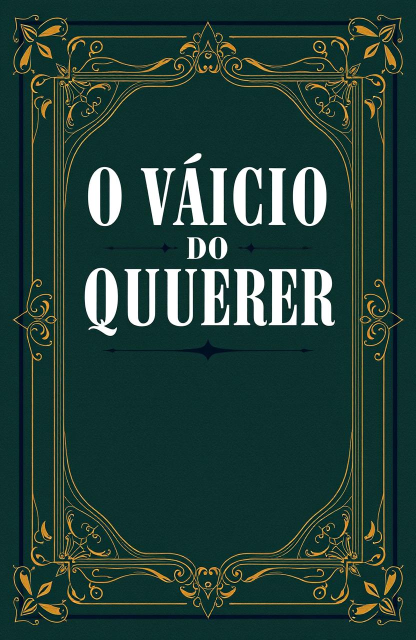A classic style book cover design for a literary work titled 'O VÍCIO DO QUERER'