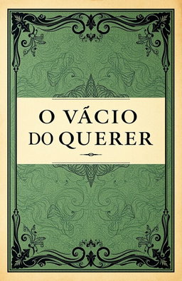 A classic style book cover design for a literary work titled 'O VÍCIO DO QUERER'