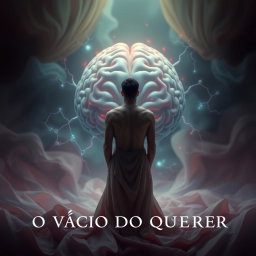 An artistic depiction of the theme "O VÍCIO DO QUERER" (The Addiction of Wanting) presented in a classic style