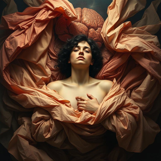 A classic style artwork titled "O VÍCIO DO QUERER" (The Addiction of Wanting), inspired by scientific studies on desire and addiction