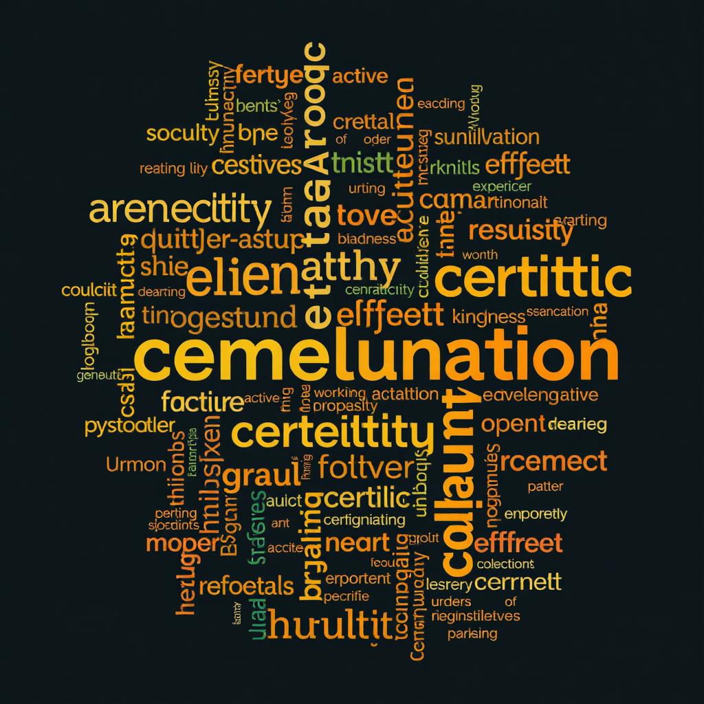 An artistic representation of human relationships and effective communication, composed entirely of interwoven words that represent values such as empathy, trust, respect, dialogue, understanding, cooperation, kindness, active listening, and open-mindedness