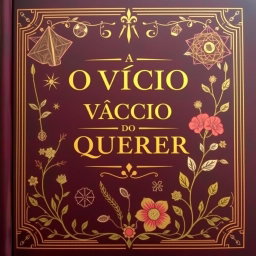 A classic style book cover for 'O VÍCIO DO QUERER', incorporating elements inspired by scientific studies