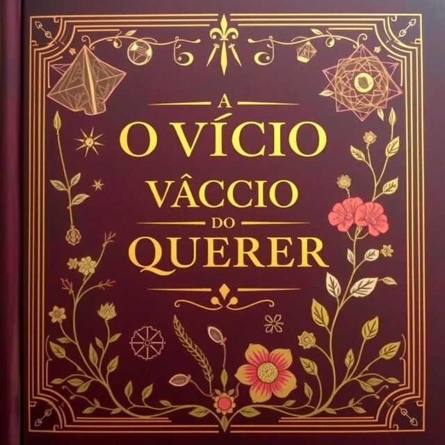 A classic style book cover for 'O VÍCIO DO QUERER', incorporating elements inspired by scientific studies