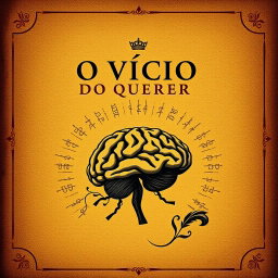 A classic style book cover for 'O VÍCIO DO QUERER', inspired by scientific studies