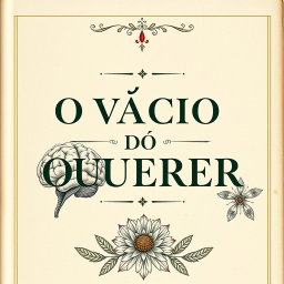 A classic style book cover for 'O VÍCIO DO QUERER', inspired by scientific studies and featuring vintage aesthetics